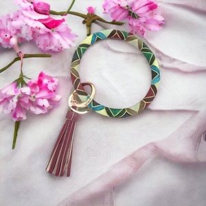 NWT JEWEL TONE TASSEL BANGLE KEYCHAIN